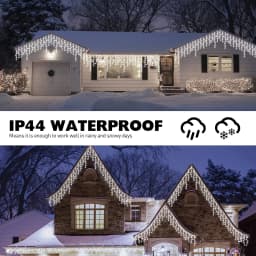 Christmas Decorations 2026 LED Curtain Lights 8 Modes 5-25m Outdoor Icicle Lights EU/US Plug In Street Festoon For House Decors