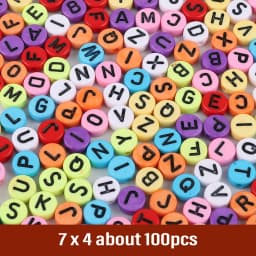 7mm Black White Mixed Letter Acrylic Beads Round Flat Alphabet Spacer Beads For Jewelry Making Handmade Diy Bracelet Necklace
