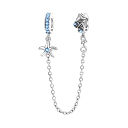 Blue Charm 925 Sterling Silver Ocean Pearls Betta Fish Pendant Birthday Party Gift for Women Bracelet Necklace DIY Beads Jewelry