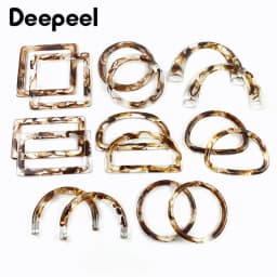 2Pcs Amber Plastic Handle Women's Bag Handles Acrylic O D Ring Handbag Woven-bag Replace Rings Purse Frame DIY Bags Accessories
