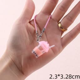 Cute Bubble Tea Handbag Charm Resin Mini Size Milk Tea Pendant Simulation Model Colorful Car Key Chain for Kids Gifts