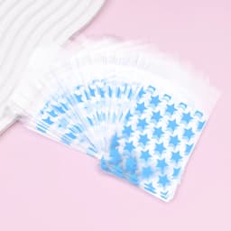 50pcs OPP Star Printed Packaging Bags Self-Adhesive Bags Jewelry Crafts Packaging Bags Transparent Packaging Ziplock Bags