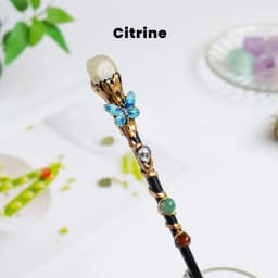 1PC Amethyst Rolling Stone Magic Scepter Natural Stones Fairy Lucky Tumble Stone Gem Scepter Decorative Fairy Magic Stick