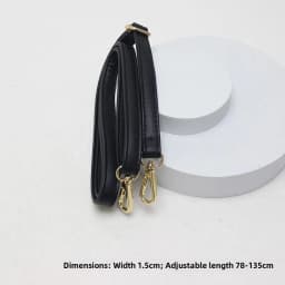 New Yu Black Leather Bag Strap Single Shoulder Crossbody Bag Long Strap School Bag Backpack Accessories Women's Bag Belt