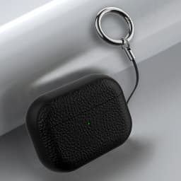 for Airpods Pro 2 Pro Airpods 1 2 3 Leather Case Cover with Keychain Protective Case Cover Skin for Men Women, Front LED Visible