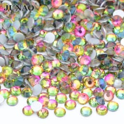 JUNAO 100Gross SS6 SS10 SS12 SS16 SS20 SS30 AB Color Glass Rhinestones Bulk Non Hotfix Flatback Strass DIY Nail Crystal Stones