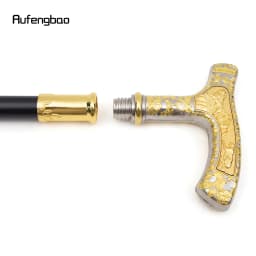 Golden White Lion Luxury Pattern Walking Stick Party Fashion Elegant Walking Stick Decorative Cospaly Cane Knob Crosier 89cm