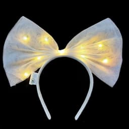 Big Bow Glow Headband LED Light Hairband LED Headpiece Light Up Wreath Headdress Glow Party Hair Accessories Glow in The Dark
