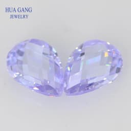 5A Pear Double CheckerBoard Cubic Zirconia Stone Multicolor Brilliant Cut Loose CZ Stones Synthetic Gems Beads For Jewelry