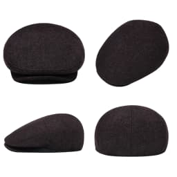 JANGOUL Herringbone Flat Ivy Newsboy Cap for Men Boston Irish Hat Classic Wool Blend Tweed Cabbie Outdoor Driving Hat JGMZ630
