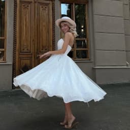 Glitter Ivory Wedding Dresses With Pockets Tea-Length Tulle Bride Dress Strapless Slit Sexy Dress For Women 2025 Robe De Mariee