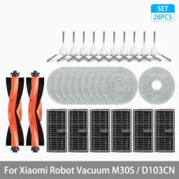 For Xiaomi Mijia M30S D103CN Robot Vacuum Cleaner Accessories Main Side Brush Hepa Filter Mop Cloth Dust Bag Replacement Spare