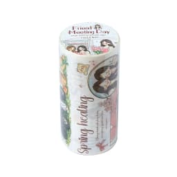 Journal GO 8cmx2m Washi Tape Sticker Set – Cute Friends Objects & Words Decals for Journaling Scrapbooking and DIY Card Crafts