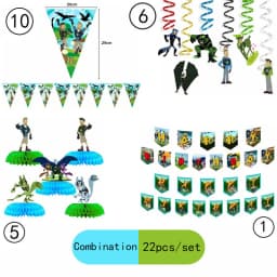 Wild Kratts Jungle Theme Birthday Party Ceremony Scene Layout Decorative Banner Spiral Honeycomb Pennant Disposable Items
