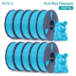 SUNLU 10 Roll PLA Plus/Clear Filament 1.75 Mm +/- 0.02 Mm 1 Kg Spool (2.2 Lbs) Neatly Arranged No Knot Filament Fit Most FDM Pri
