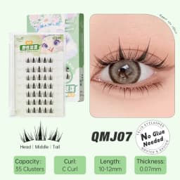 Yelix Glue Free Lashes Soft Natural Eyelashes Thick False Eyelashes DIY Individual Lash Clusters Daily Dating Makeup Lashes