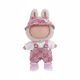17cm Mini Doll'S Clothes Outfit Accessories For Labubu V1 V2 V3 Striped Overalls Hats Glasses Shoes Cool Handsome Clothing Gift