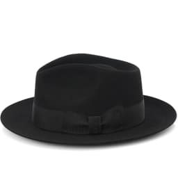 Big Head Men's Vintage Style 100% Wool Fedora Hat , Black Brown Grey Coffee Blue Color 6cm Brim Party Dress Classic Felt Hat
