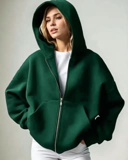 2026 Women Solid Full Zip Up Hoodie Casual Loose Pocket Hooded Jacket Soft Long Sleeve Sweatshirt Autumn Winter Couple Outerwear