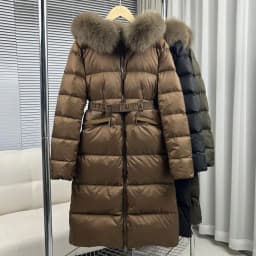 White Duck down Parka Women's Thickened Mid-Length Coat with Large Fur Collar Casual Style Warm Filling Autumn Winter New Arr...