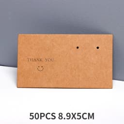 50PCS 8.9X5CM Stud Earrings Holder Thank You Cards For Small Business Jewelry Display Cardboard DIY Packages Wholesale Supplies