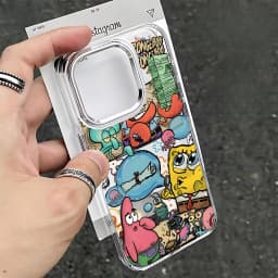 Fun S-SpongeBobs Pinch Butt Phone Case For iPhone 17 16e 16 15 14 13 12 11 mini Pro Max X XR XSMAX 8 7 Air Plus Clear Soft Cover