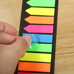 200 Sheets Color Stickers Transparent Fluorescent Index Tabs Flags Sticky Note Page Bookmark School Office Supplies Stationery