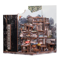 CUTEBEE 3D Wooden Puzzle DIY Dollhouse with Led Light Twilight of the Warriors Bookend Toys for Adults Lover Child Gifts