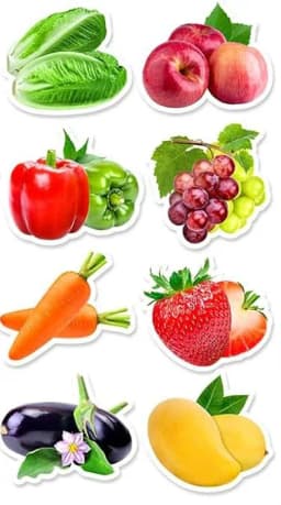 500 Pcs / roll 2.5cm Fruits and Vegetables Shaped Waterproof Sticker Sealing Sticker Decorative Sticker Label