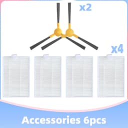 Accessories For ABIR X5 / X6 / X8 Genio Navi N600 Robotic Vacuum Cleaner 3-Arms Side Brush Hepa Filter Replacement Spare Parts