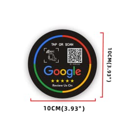NFC Stand 215 Programmable QR Code TAP Google Review Acrylic Stickers Card NFC Station Table 13.56Mhz Waterproof NFC Review Card