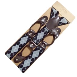 35mm Width Suspenders for Men Dark Brown Leather Button Elastic Y Back Male Fashion Suspenders Pant Braces Jock Strap Men