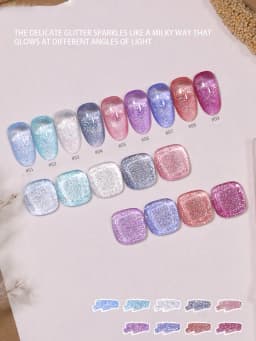 1-12pcs TC Summer Blue Glass Bead Cat Eye Gel Nail Polish Flash White Spar Nude Color Magnet Nail Art Gel Salon Christmas Nails