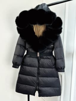 Lagabogy 2025 Winter Puffer Jacket Women Real Fox Fur Hooded Collar Thick Warm Long White Duck Down Coat Loose Luxury Outerwear