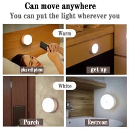 3Color Adjustable LED Night Light USB Rechargeable Night Lamp For Kitchen Cabinet Wardrobe Lamp Staircase Wireless Closet Light