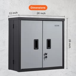 SucceBuy Foldable Wall Cabinet Metal Garage Locker Mounted Tool Chest Adjustable Shelf Magnetic Door for Warehouse Office Home