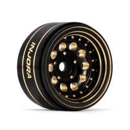INJORA 39g Black Coating Brass 1.0" Beadlock Wheel Rims for 1/24 1/18 RC Crawler Car Axial SCX24 AX24 TRX4M FCX24 (W1008)