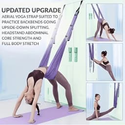 Anti-Gravity High Elasticity Durable Yoga Stretching Rope, With Door Hook - Made of Durable Nylon Material