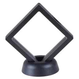 70*70mm Black 3d Floating Jewelry Coin Display Frame Holder Box Case W/ Stand High Quality