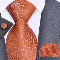 GUSLESON 8cm Blue Black Pink Men Ties Pocket Square Cufflinks Set Paisley Silk Necktie Wedding Business Gift Tie Accessories