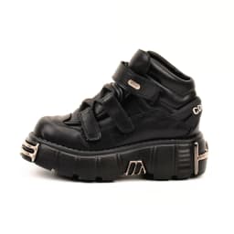 Metal Toe Platform Punk Flats Black Gothic Casual Shoes Thick Bottom Flat Platform Sneakers Ladies New Style Runway Shoes