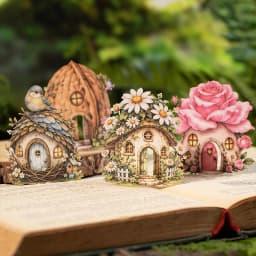 Journal GO 10pcs Fairy Tale Forest House Stickers, Vintage Mushroom Teapot Cottage Decal for Scrapbooking Journaling & Craft DIY