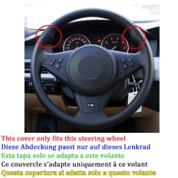 Full Black Suede Car Steering Wheel Cover For BMW E60 E61 E63 E64 530d M sport Steering Wheel Braid