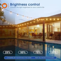 200FT LED Outdoor String Lights Dimmable Waterproof ST38 LED Shatterproof Bulbs Outside Hanging Light for Porch Garden Decor