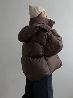 Winter Short Thick Hooded Puff Down Jacket Female Warm Loose Brown Jackets Women White Duck Down Zipper Parker Cotton Outwears