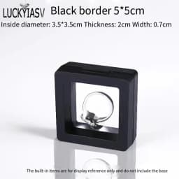 PE Film Black Jewelry Storage Box 3D Packaging Case Gemstone Free Stand Floating Frame Membrane Ring Earrings Necklace Display