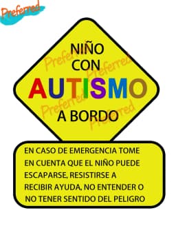 Spanish Letrero Auto Autismo Child on The Boat Baby in The Car Decal Laptop Helmet Trunk Wall Vinyl Car Sticker