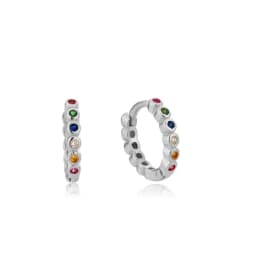 Gold Silver Color Simple Huggies Full Rainbow Zircon Hoops Earring for Women Fashion Drops Piercing Pendiente Ohrringe Jewelry