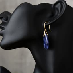 Trending Teardrop Sodalite Gold Plated Hoop Women Dangle Huggie Earrings Elegant Jewelry Gifts