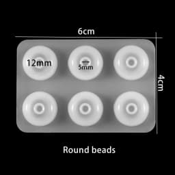 1pc Flat Ball Beads Epoxy Resin Molds Big Hole Bead Silicone Mold Fit For Necklace Bracelet DIY Resin Jewelry Making Accessories